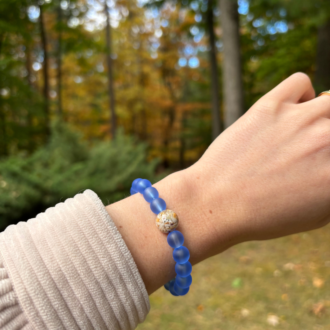 New York Stones + Periwinkle Blue Glass