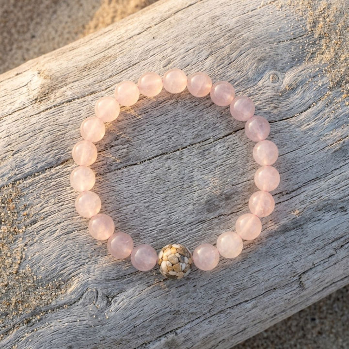 Lake Michigan Stones + Rose Quartz