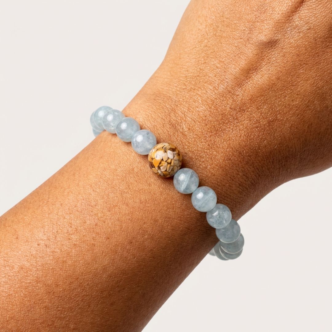 Lake Michigan Stones + Aquamarine