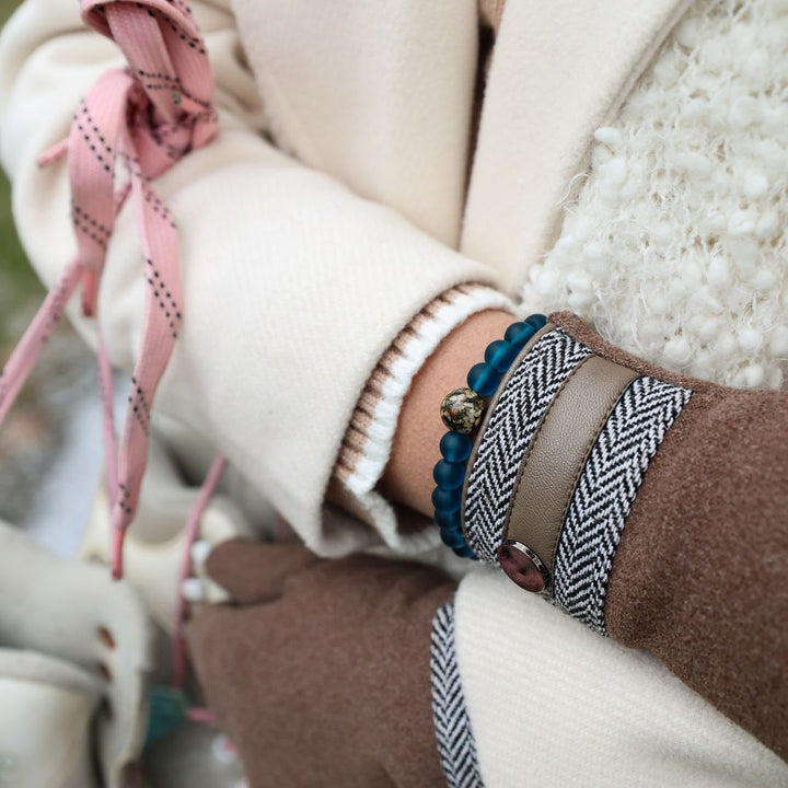 Rhode Island Stones + Peacock Blue Glass