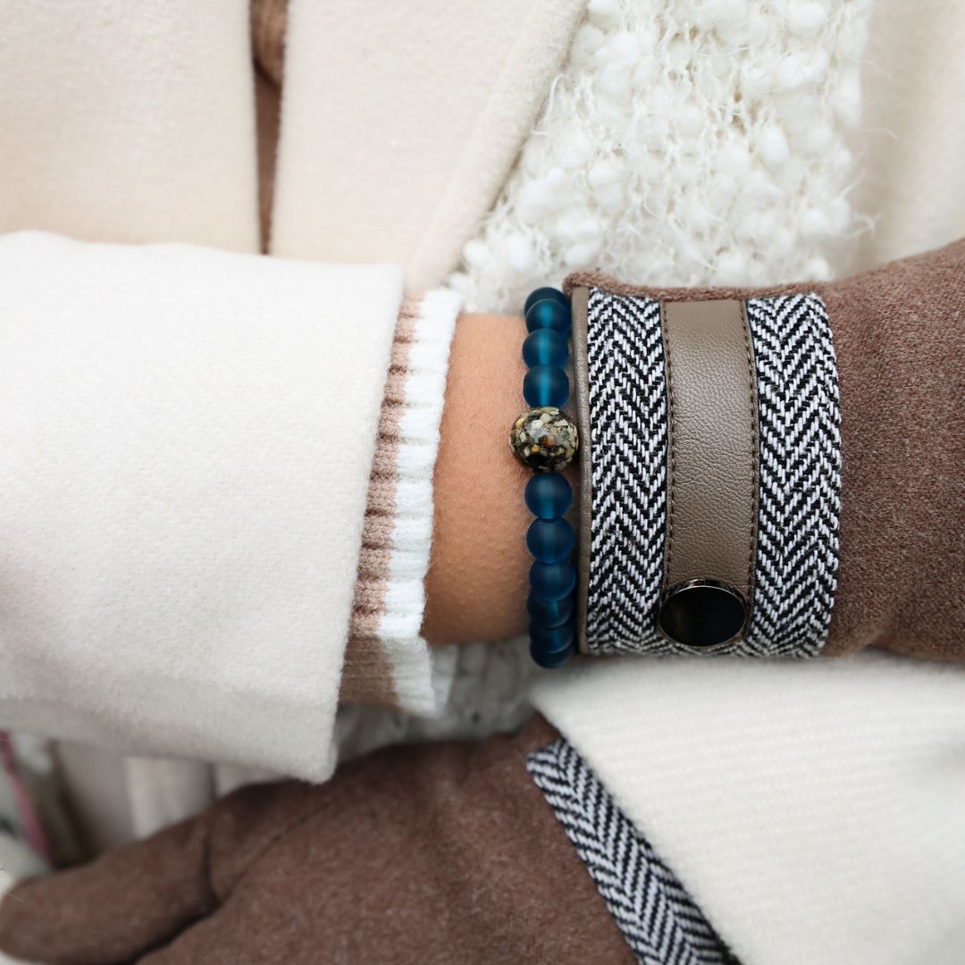 Rhode Island Stones + Peacock Blue Glass