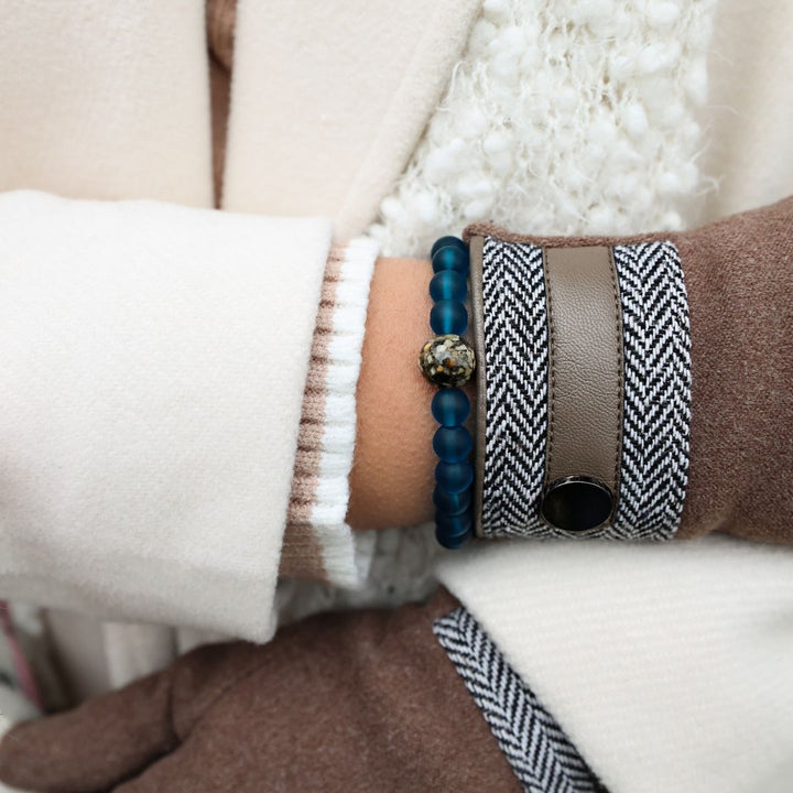 Rhode Island Stones + Peacock Blue Glass